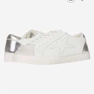 Steve Madden White and Silver Star "Rezume Sneakers"
